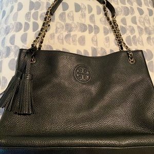 Tory Burch Leather Chain slouchy tote